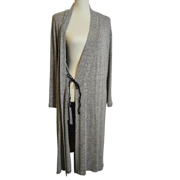 Natori Heather Gray Soft Stretch Knit Robe Size S Loungewear Sleep Bath Comfy - Picture 4 of 11